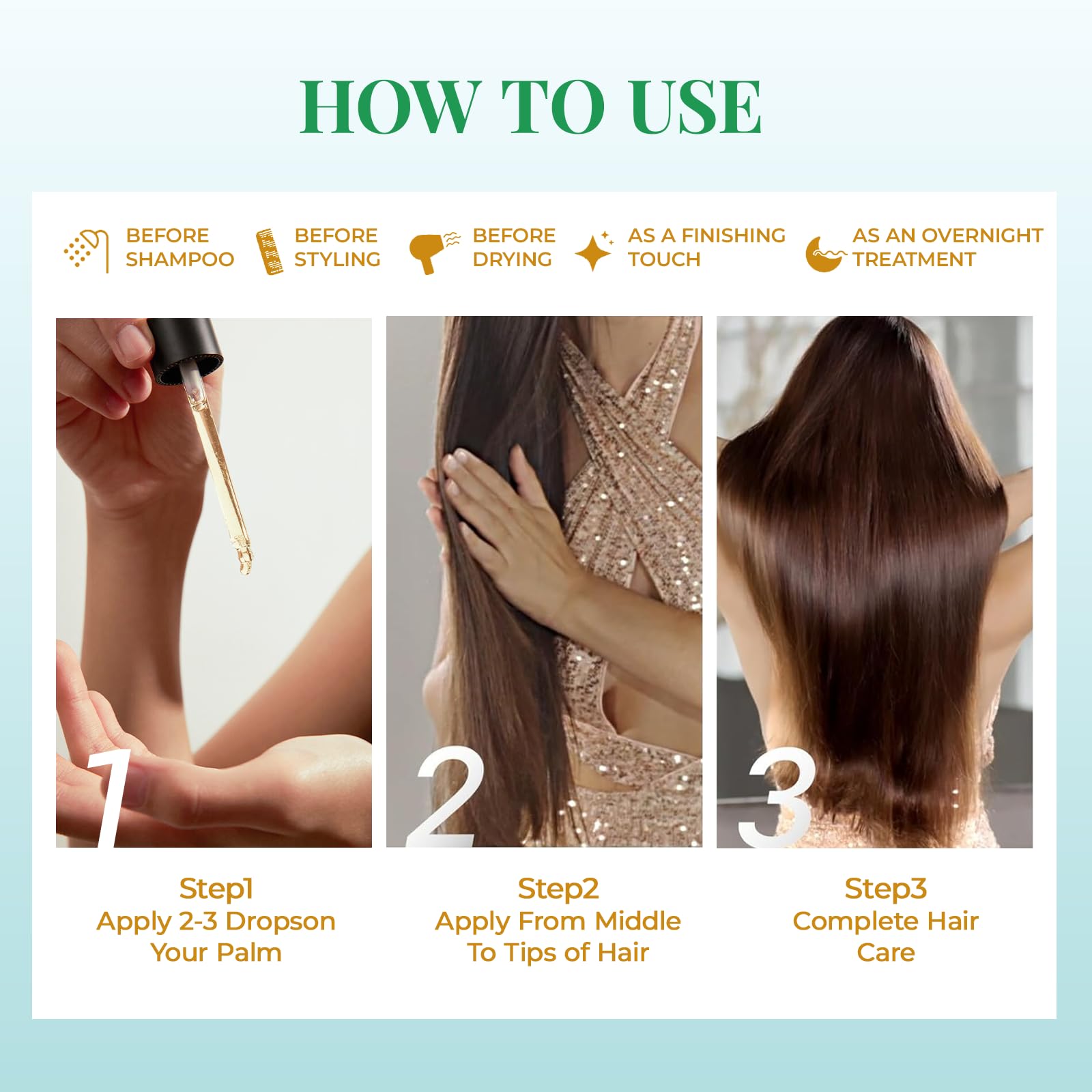 Uso diario de MMPANG aceite romero nutre cabello y barba