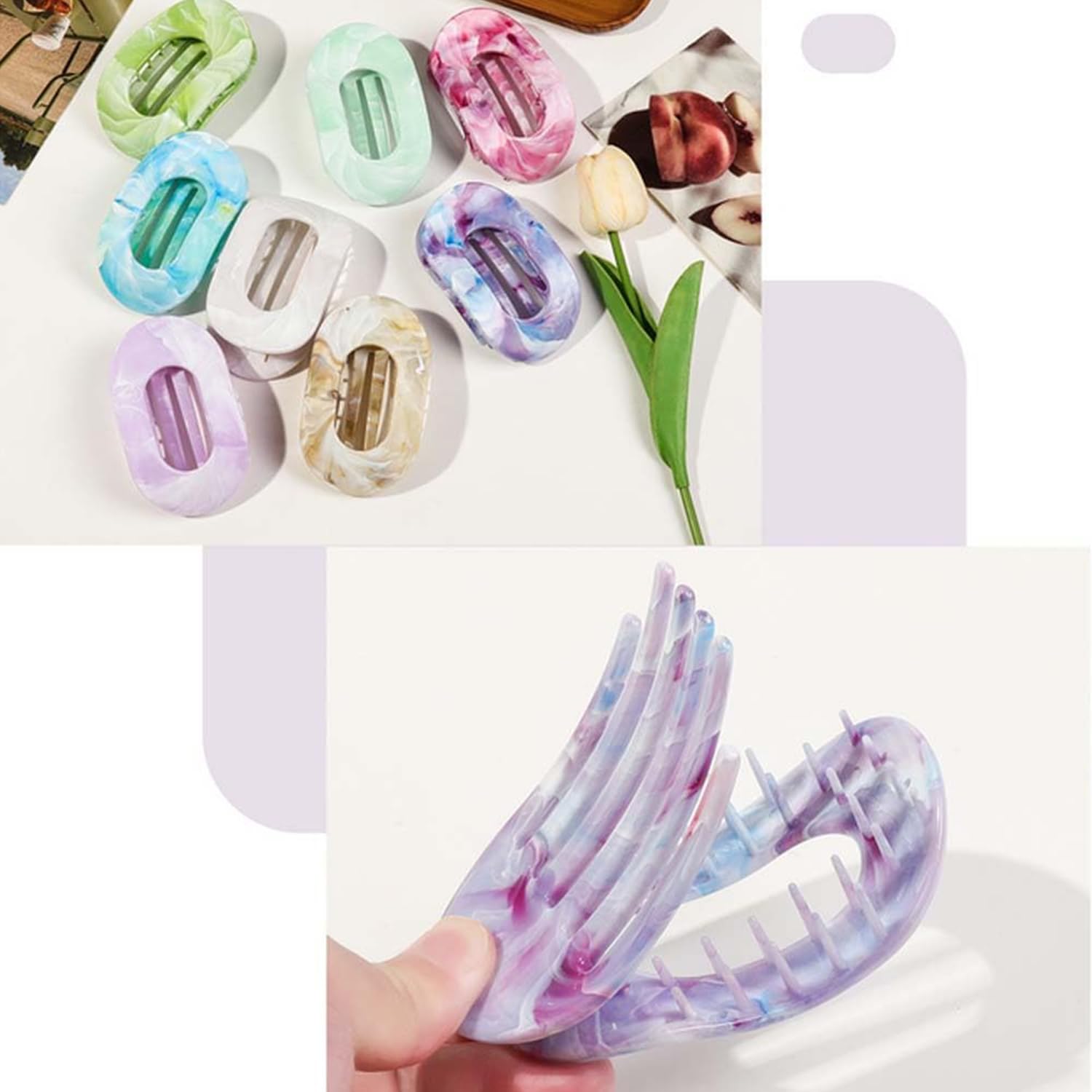 Mobacfy set de 8 pinzas para peinados versátiles.
