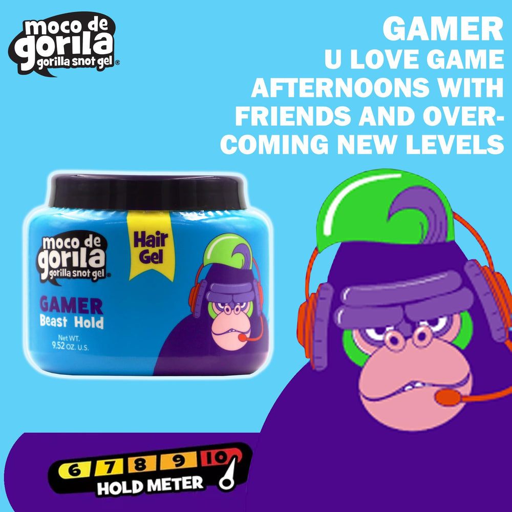 Fijación de larga duración de Moco de Gorila Gamer para peinados intensos