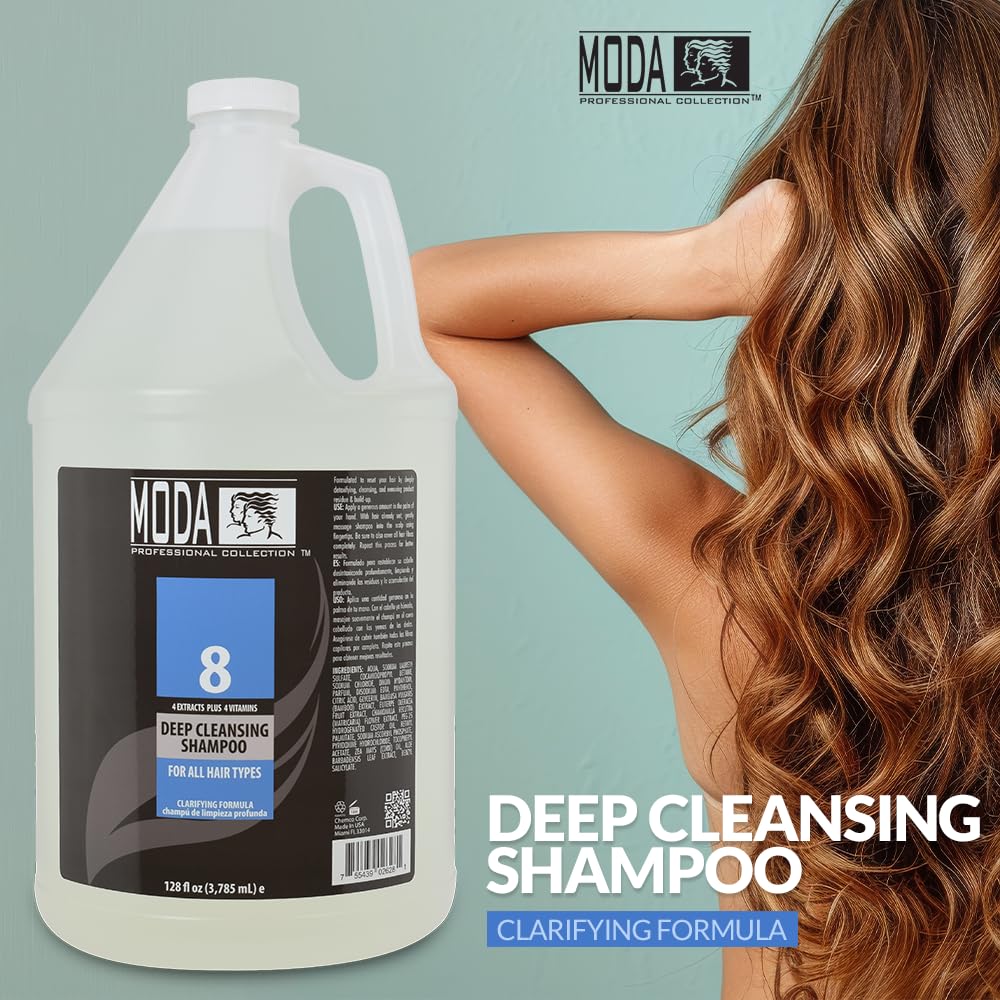 MODA Champú aplicación espuma, masaje suave para una limpieza eficaz.