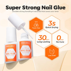Modelones: aplicador cepillo preciso para pegar uñas de gel con control.