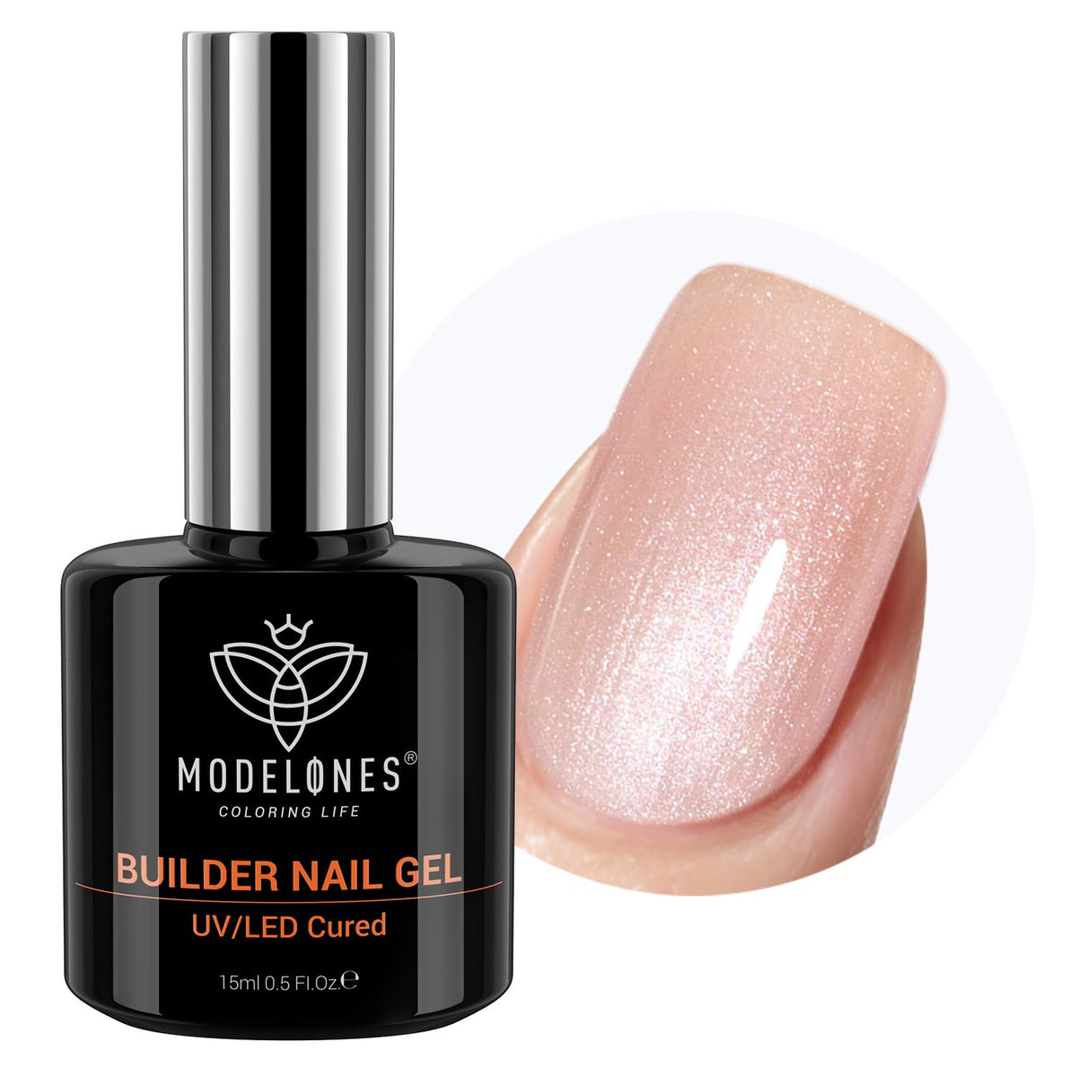 Gel constructor Modelones: ápice dorado para uñas más fuertes y definidas.