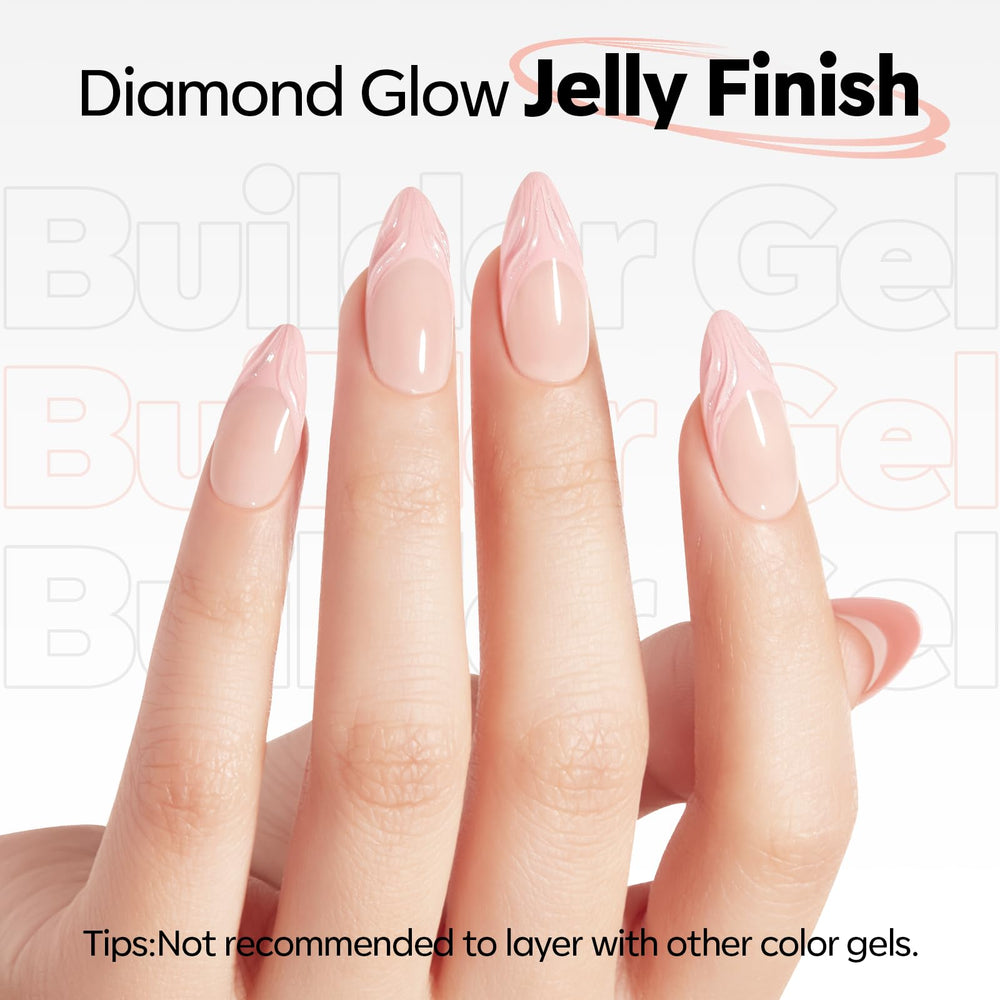Aplicación suave sin grumos en uñas con gel Builder