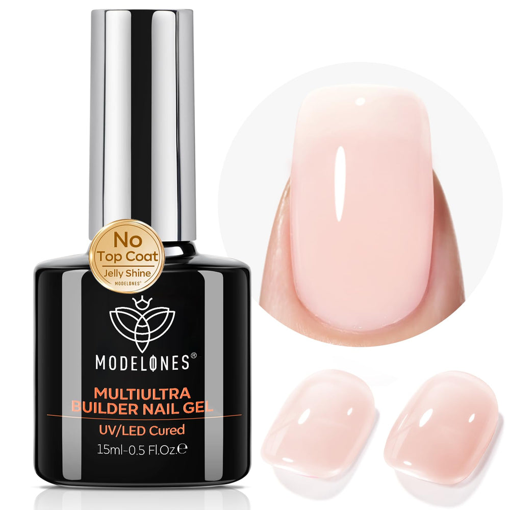 Modelones Builder Nail Gel en bote con brillo brillante