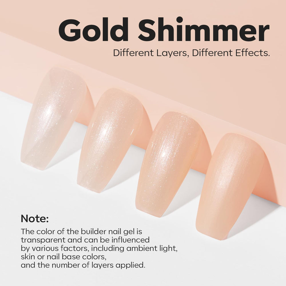 Gel constructor Modelones: capa base brilla con acabado natural.