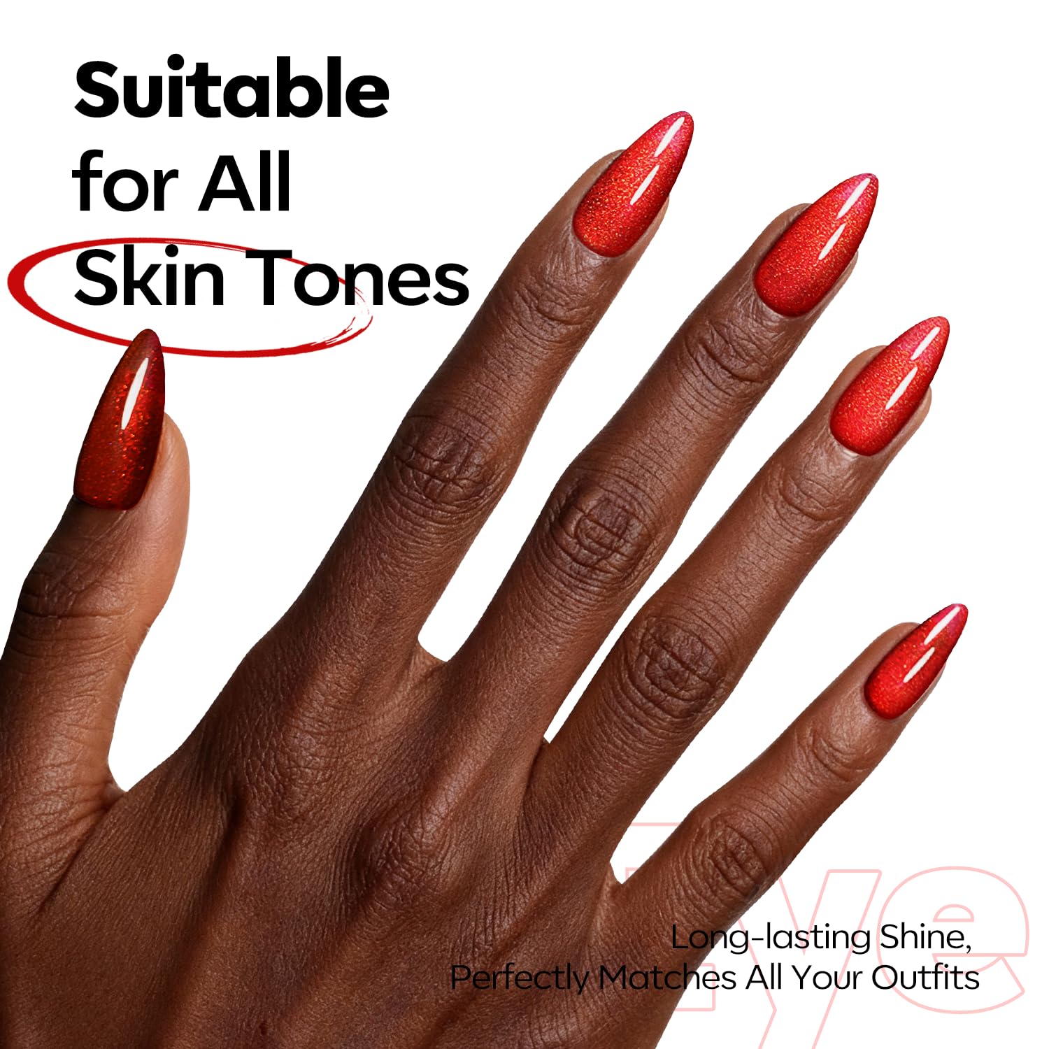 Modelones diseno cat-eye brillo final en uñas.