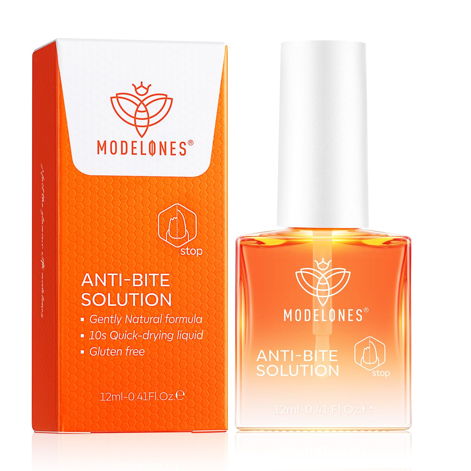Modelones esmalte antimordida uñas - aplicación rápida con pincel para inicio inmediato