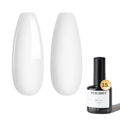 Modelones gel blanco 15 ml, color blanco puro para manicura elegante.
