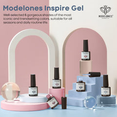 Modelones esmalte gel nude mostrando tono natural para uñas elegantes