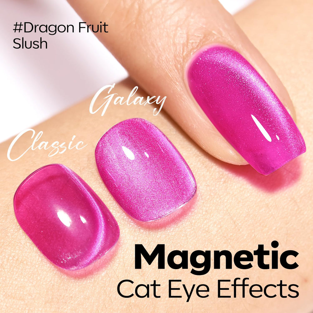Modelones ojo-de-gato magnetico rosa chispeante para diseños magnéticos.