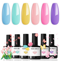Modelones esmalte gel pastel rosa para uñas brillantes en casa