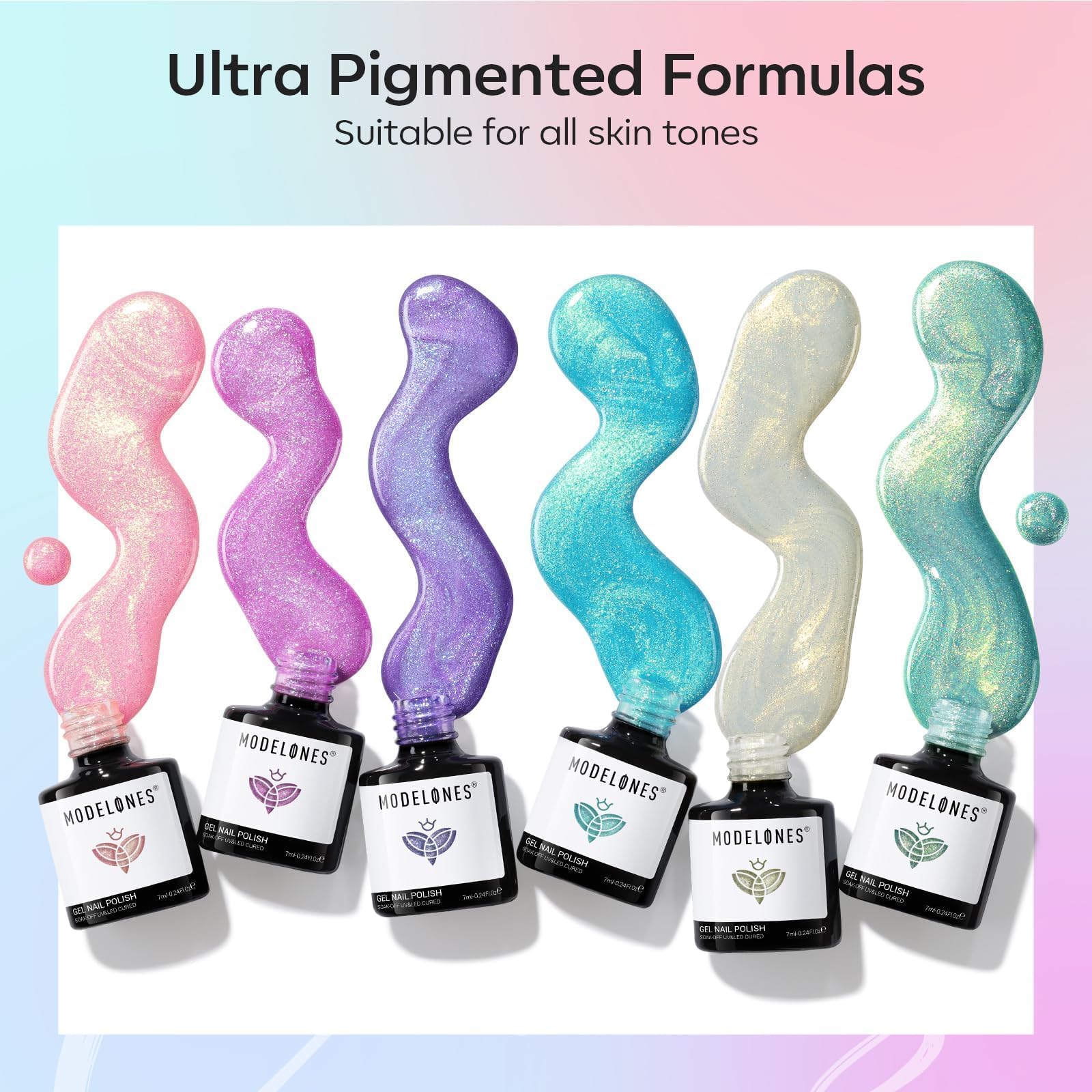 Modelones esmalte gel pincel deslizante facilita una aplicación uniforme.