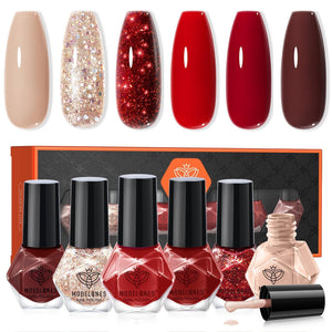 Modelones esmalte rojo set-6-colores, ideal para combinar con looks versátiles.