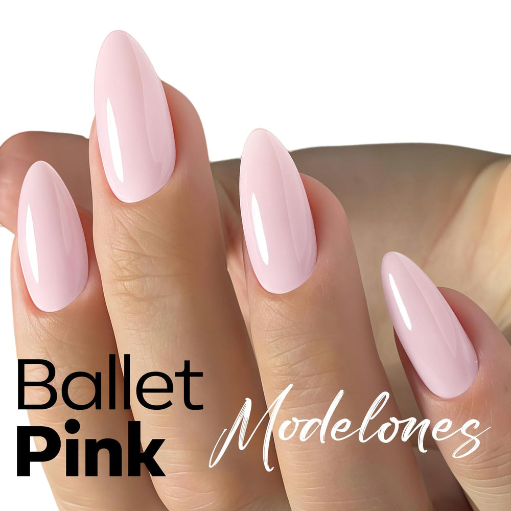 Modelones esmalte rosa bebé pincel para aplicación suave en uñas.