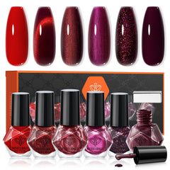 Modelones conjunto de esmaltes 6 colores para un acabado brillante en uñas.