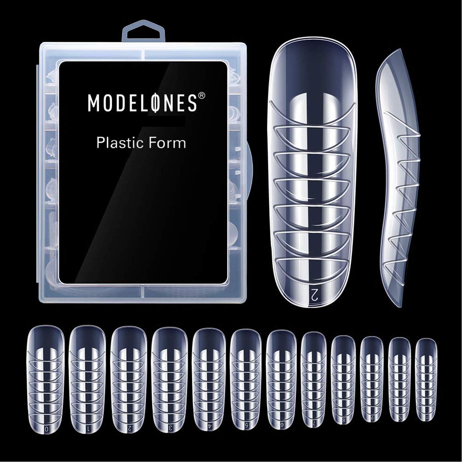 Modelones: formas duales para uñas con gel de polímero, conjunto de 120 piezas.
