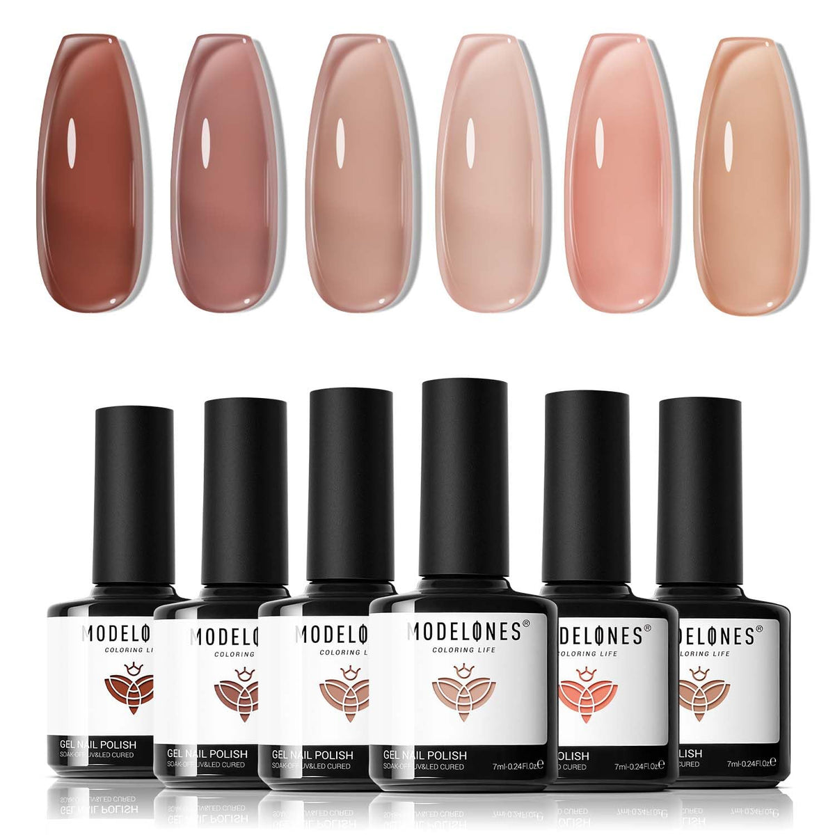 Modelones gel de uñas, paleta de colores para uñas modernas.
