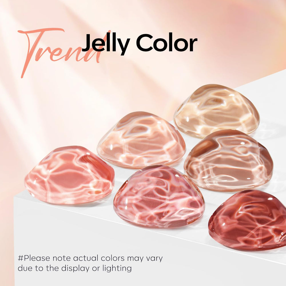 Modelones gel de uñas, tonos desnudos translúcidos para un aspecto natural.