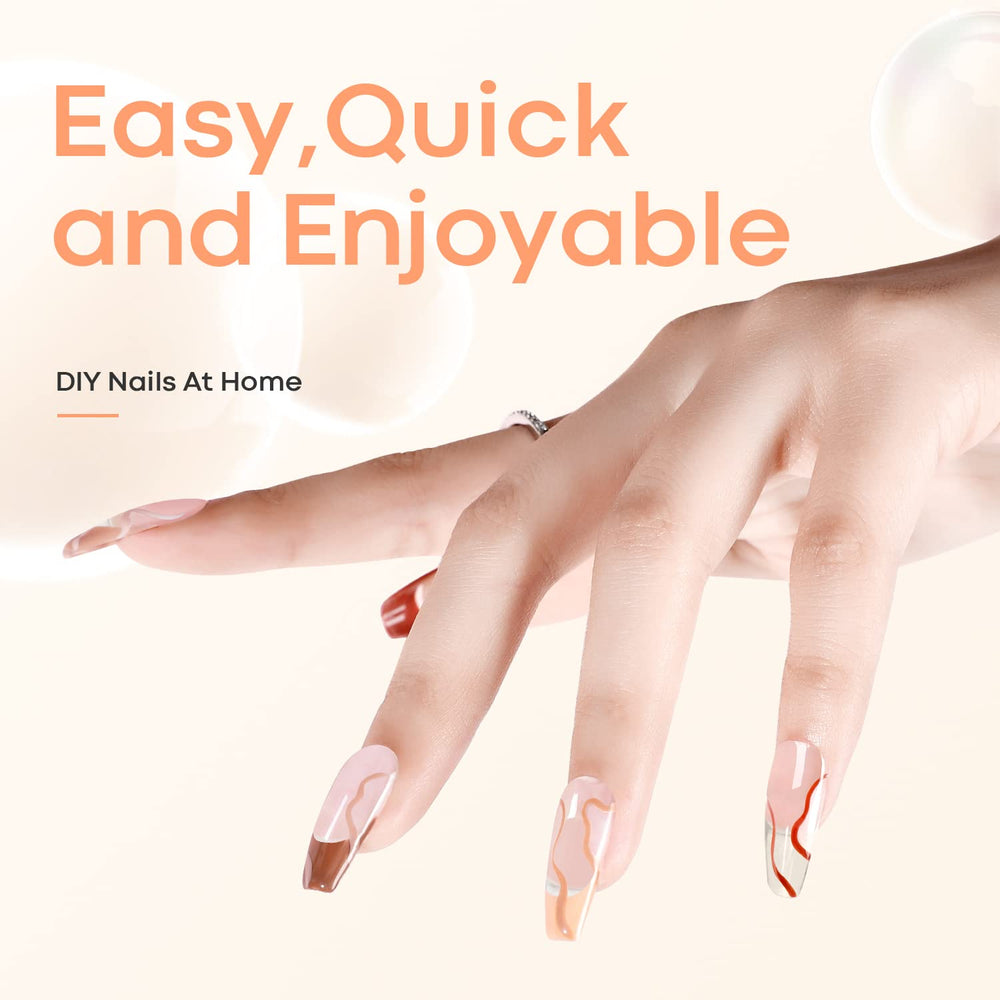 Modelones gel poly, forma ataúd para uñas modernas y elegantes.