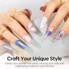acabado profesional de alto brillo para uñas pulidas con modelones glitter gel nail polish