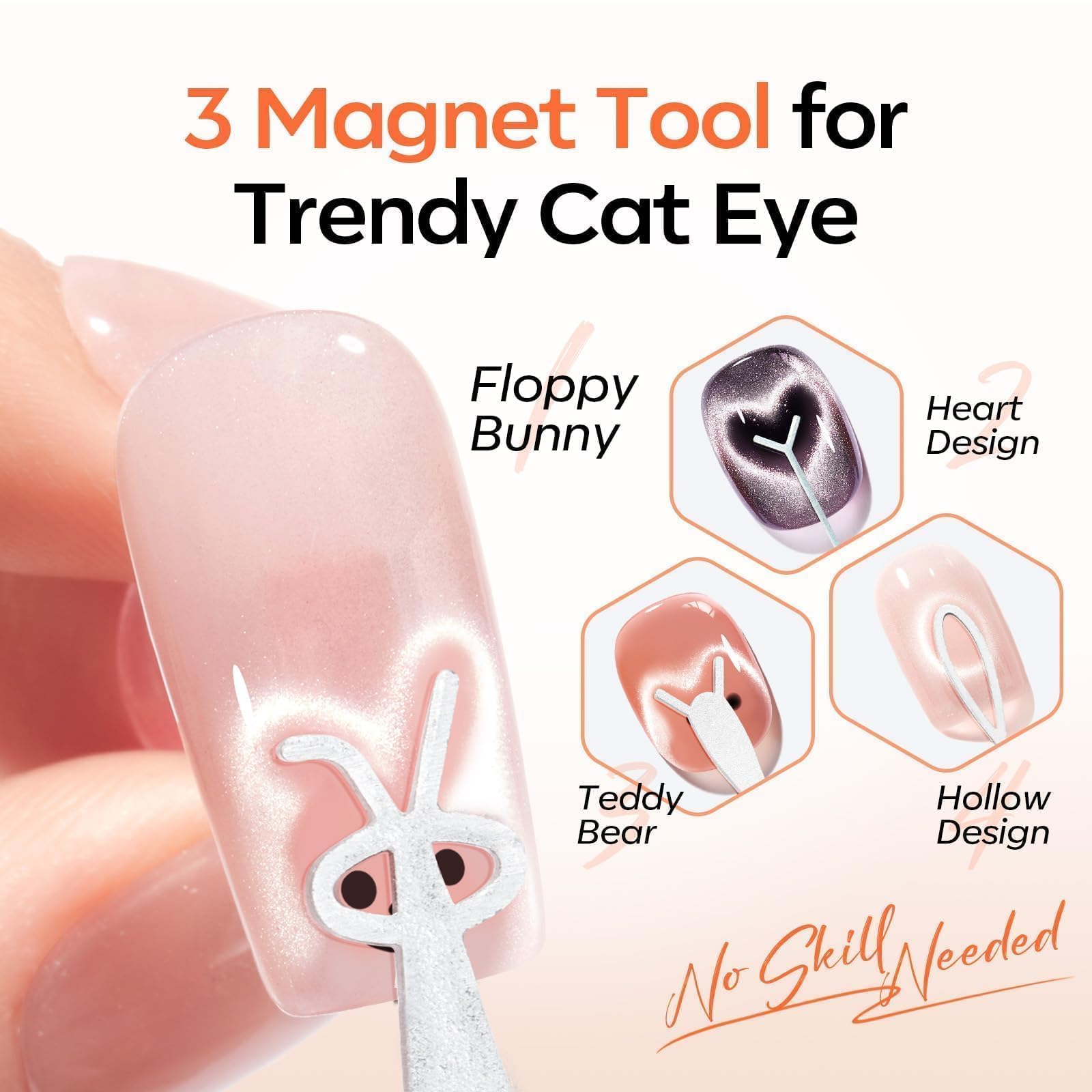 Modelones imán tijera ojo de gato, guía precisa para diseños
