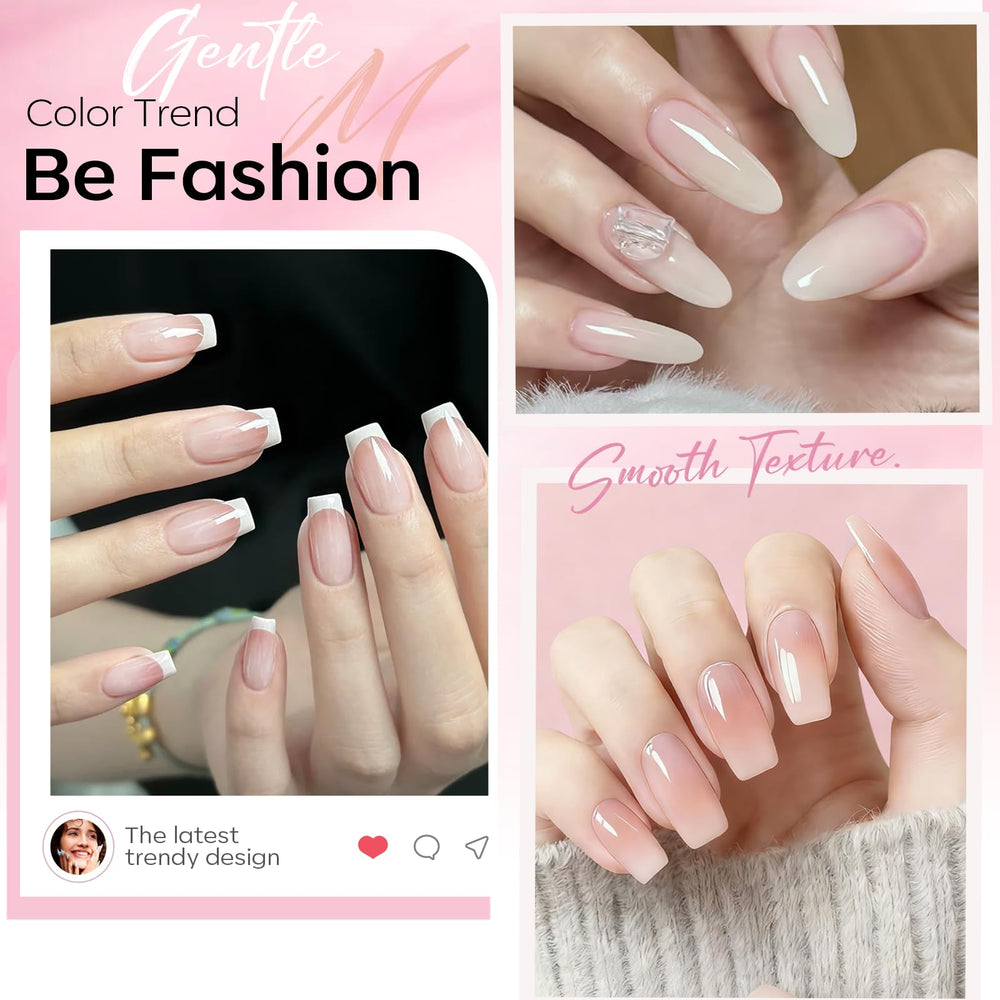 Modelones French tip con gel jelly para uñas elegantes.