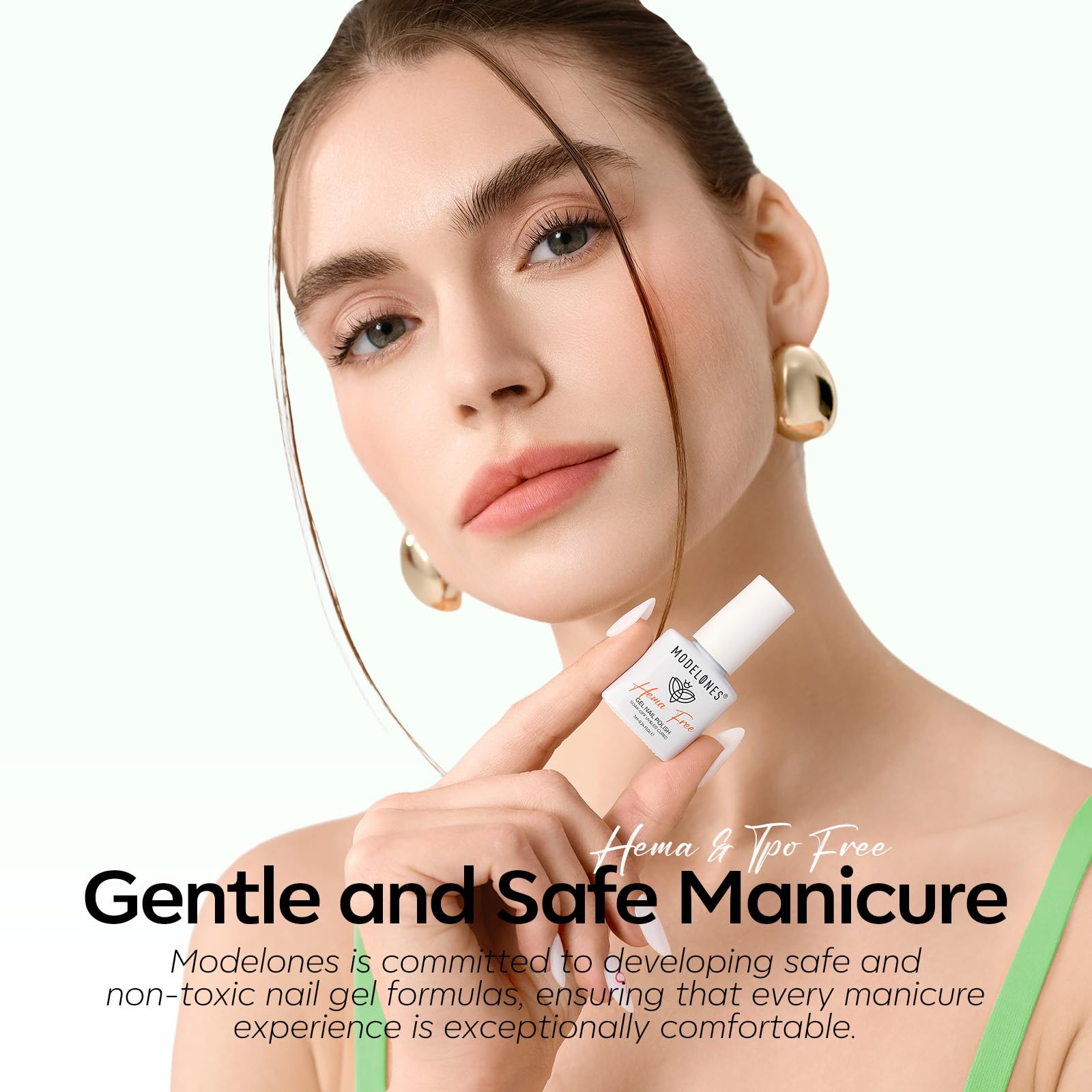 Modelones Jelly Green Gel Set se usa mejor con base y capa superior para mejores resultados.