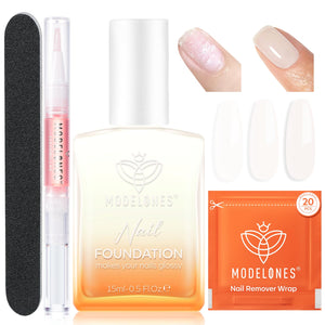 Modelones kit fortaleza de uñas, botella blanca para uñas más firmes