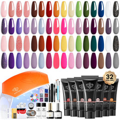 Modelones kit poligel 133 piezas con colores versátiles para uñas.