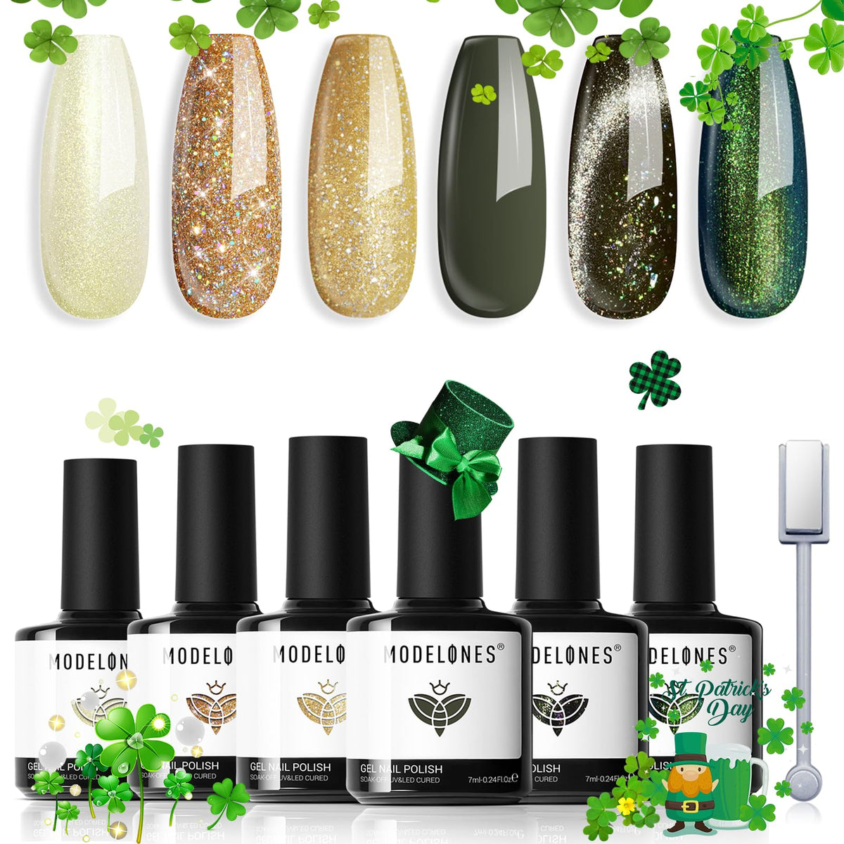 Modelones set gel uñas 6 colores para estilos variados y duraderos.