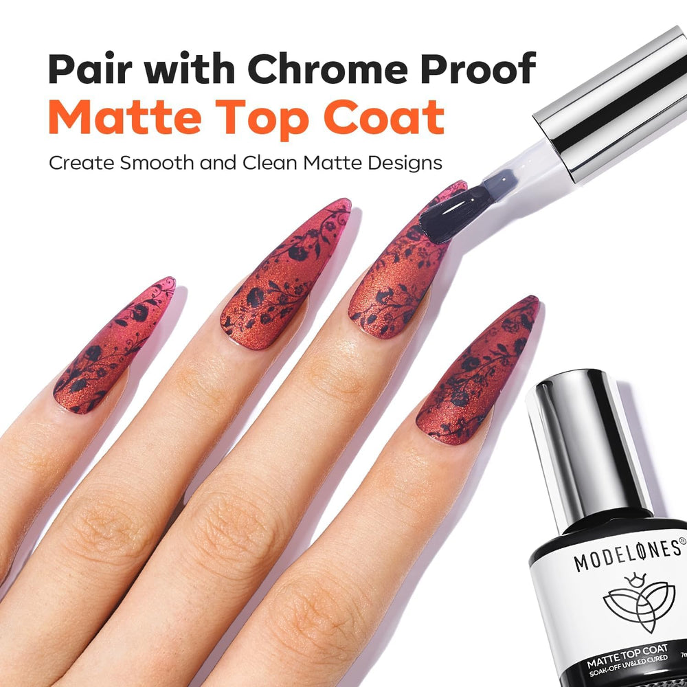 Modelones top coat brillo transparente ofrece acabado radiante y duradero.