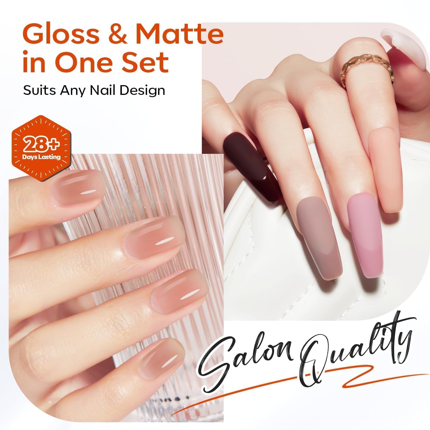 Modelones top coat mate transparente brinda efecto suave y contemporáneo.