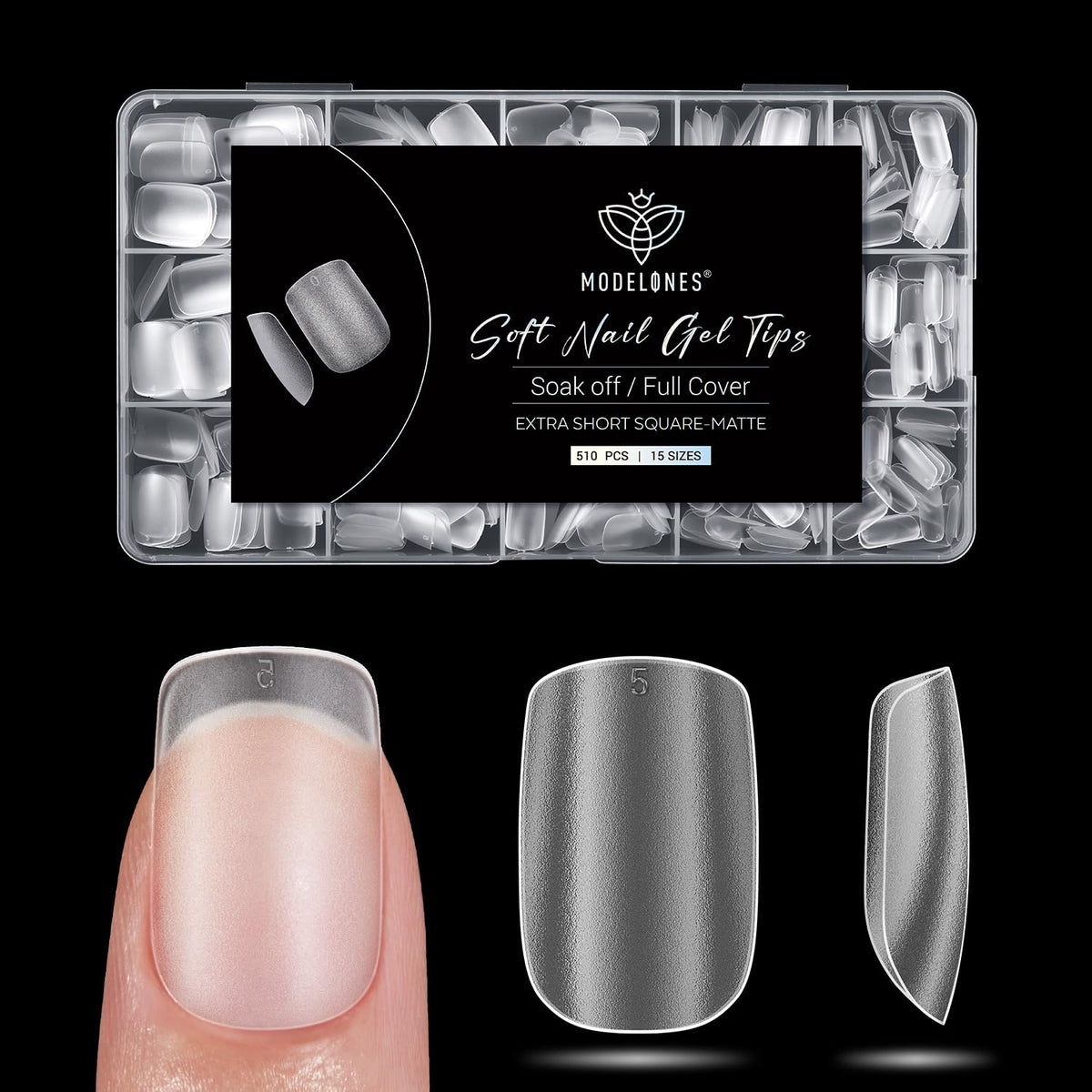 Modelones uñas falsas cuadradas extra cortas, 510 piezas, adherencia estable para extensiones.