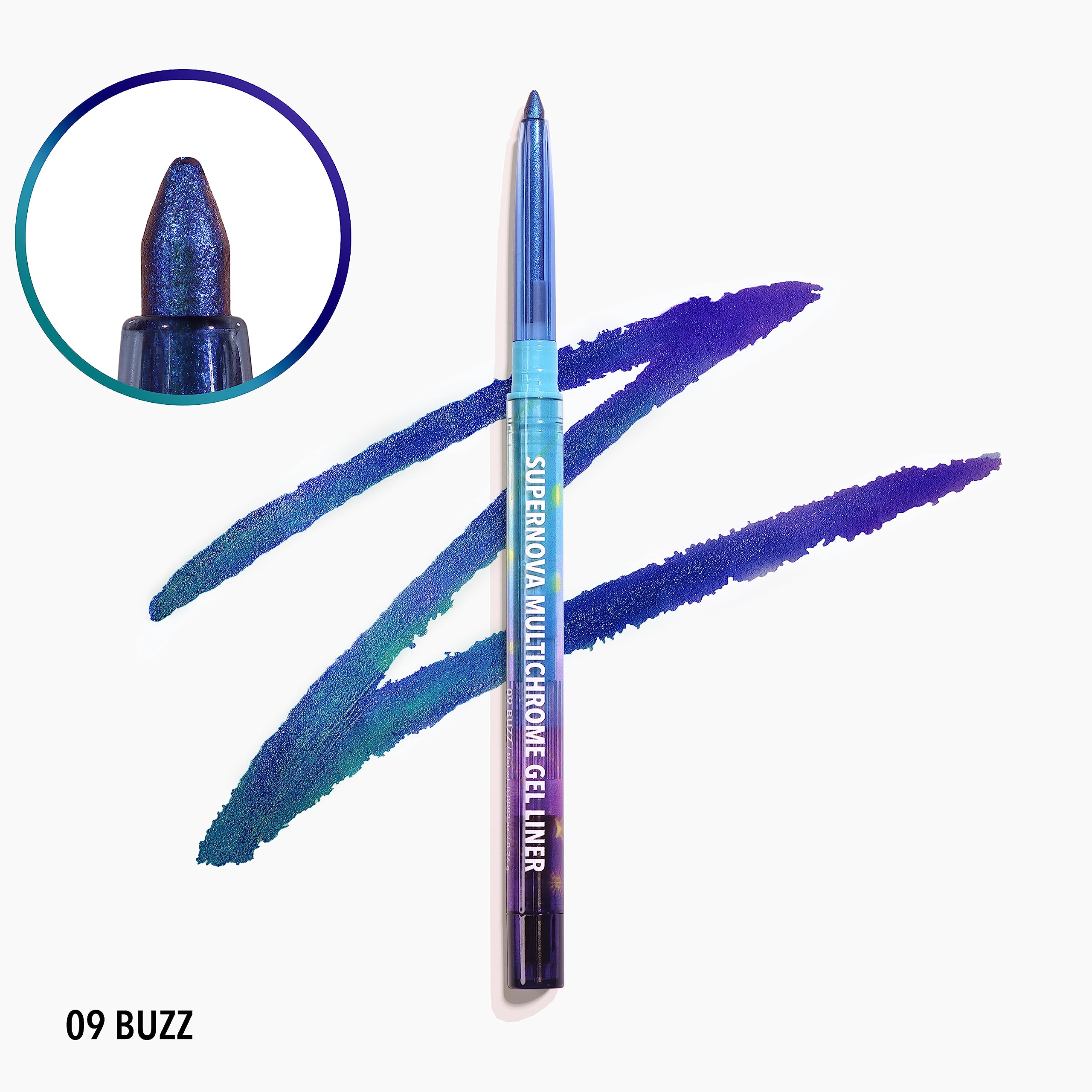 Moira Supernova Delineador en Gel multicolor Buzz: aplicación suave para delineado intenso y cambios de color.