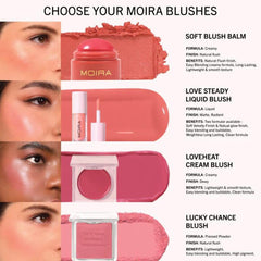Difuminado natural con acabado húmedo de Moira Soft Blush Balm Love Core