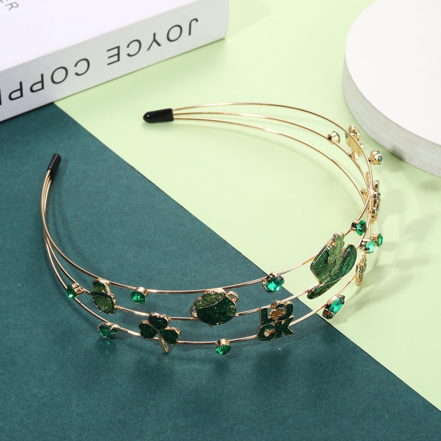 Diadema mokkia ligera de aleación con rhinestones, cómoda para uso prolongado.