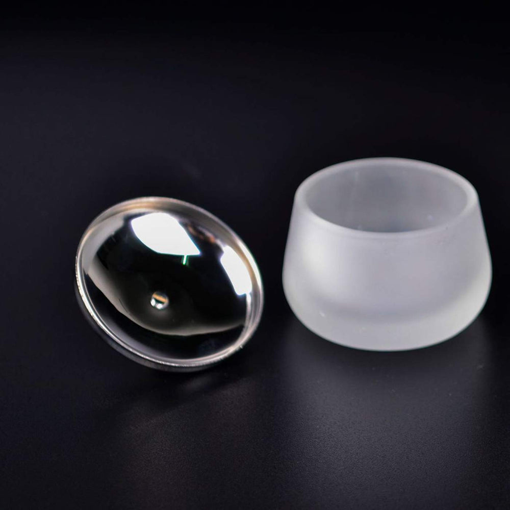 Cuenco cristal Mollensiuer para uñas con tapa, contiene líquidos sin evaporación.