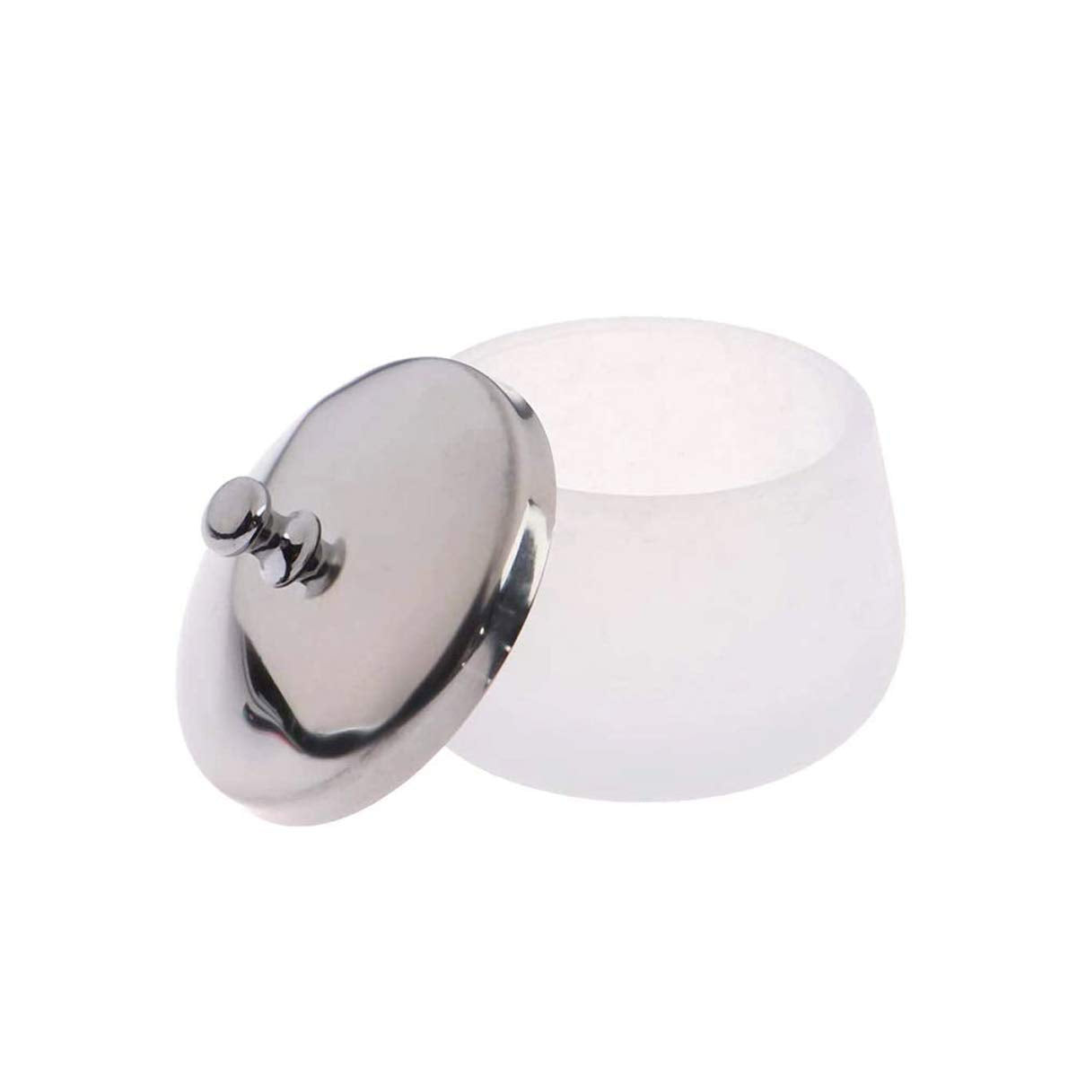 Taza Mollensiuer de cristal mate con tapa, ideal para uñas y almacenamiento seguro.
