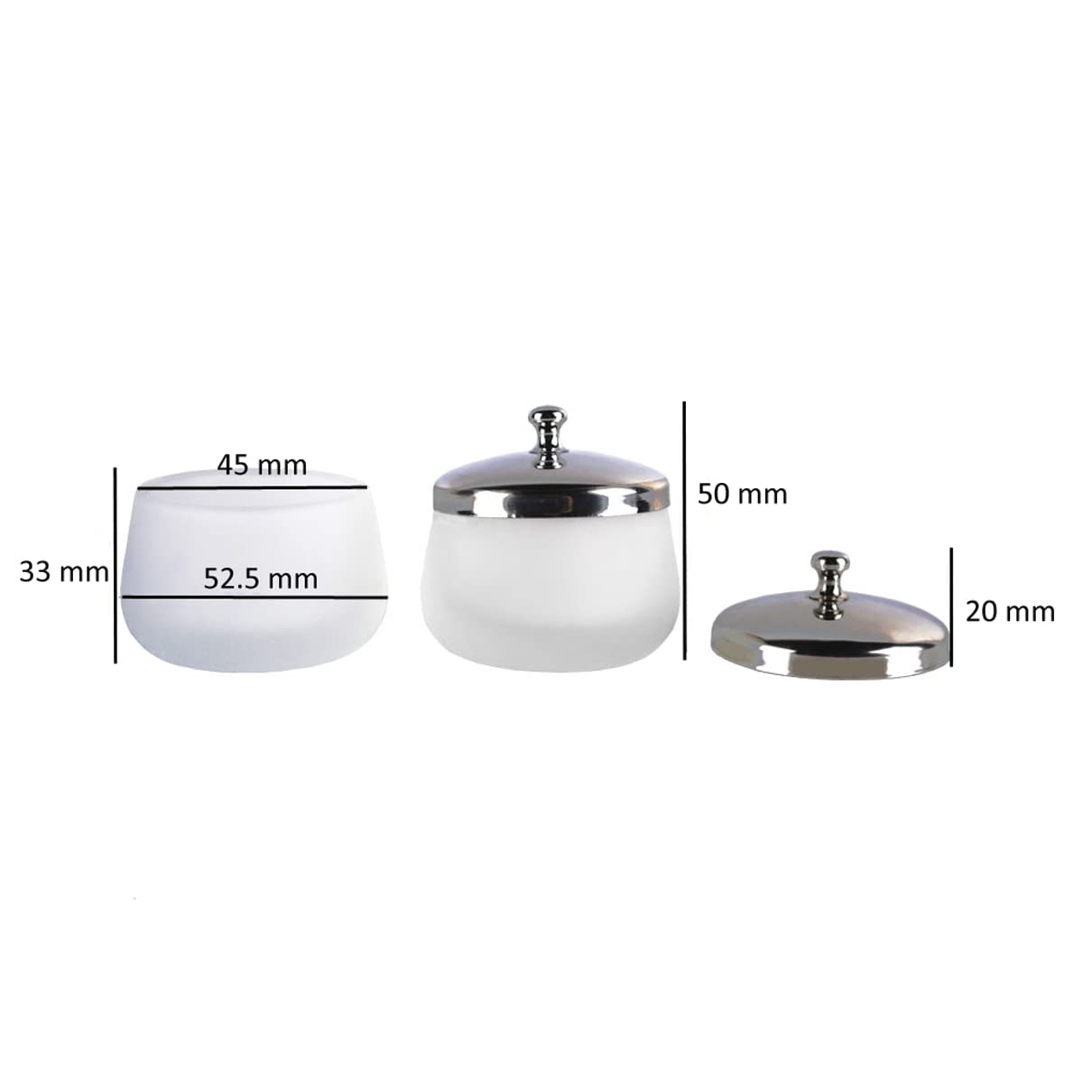 Vaso Mollensiuer de cristal para uñas con tapa, flujo controlado y derrames mínimos.