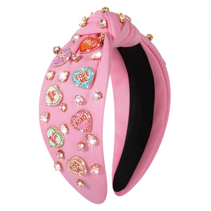 MOLOCH diadema con corazón rosa y cristales, para un look elegante en eventos.