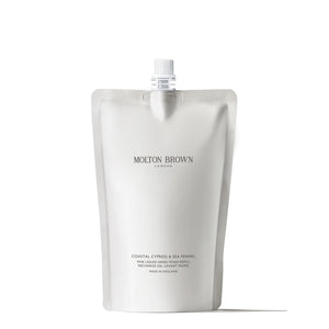 Molton Brown recarga de jabón de manos Costa: ciprés y hinojo marino para una experiencia sostenible.