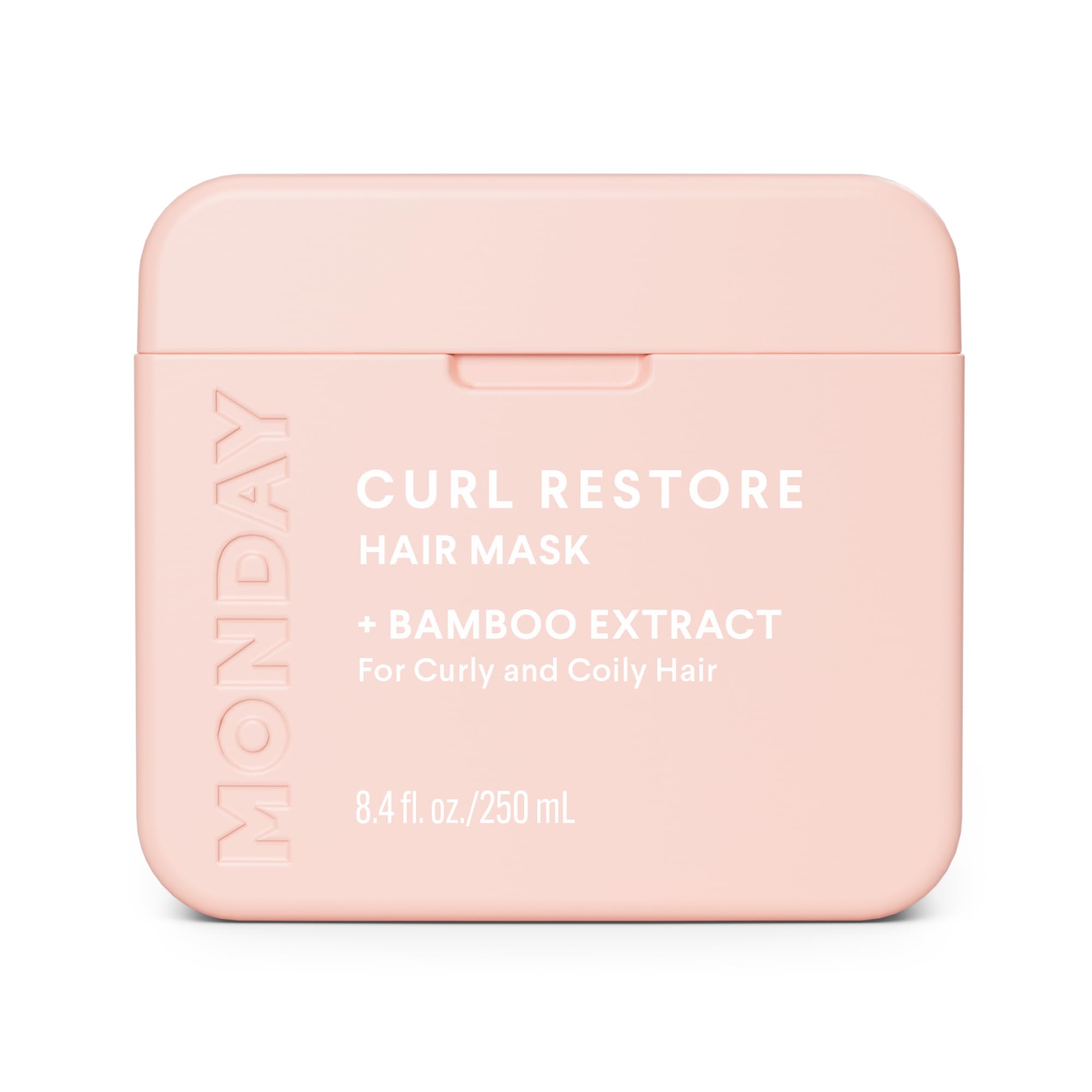 MONDAY HAIRCARE CURL RESTORE: bote de bambu que destaca hidratación para rizos