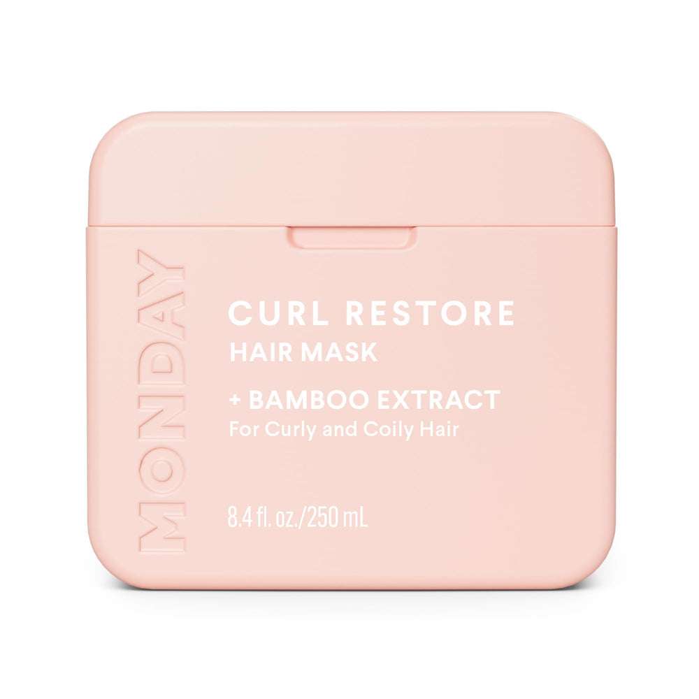 MONDAY HAIRCARE CURL RESTORE: bote de bambu que destaca hidratación para rizos