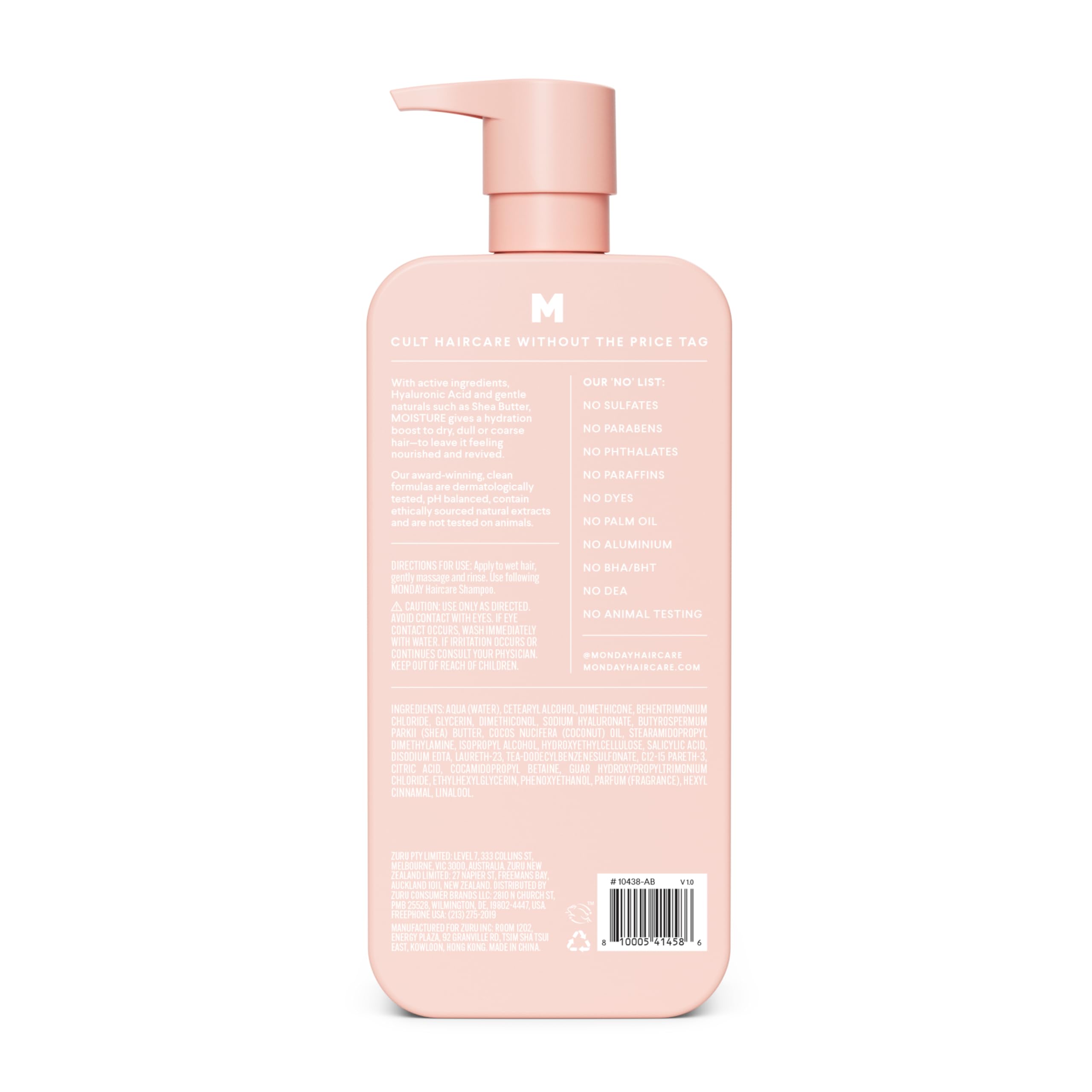 MONDAY MOISTURE con aceite de coco cuida cabello reseco y brillante.