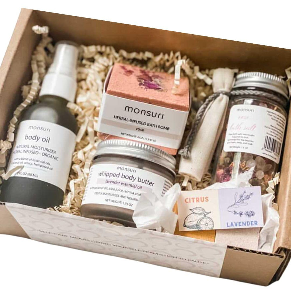 Cesta regalo Monsuri para mamá, experiencia spa en casa para relajarse