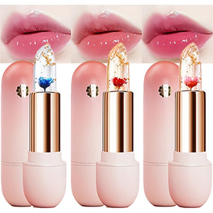 MooGlamor Labios con flor en gelatina clara para un look único y elegante.