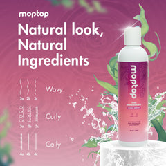 Definición de rizos con control del frizz gracias a MopTop Curl Enhancer.