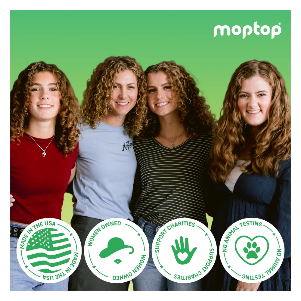 MopTop Gentle Shampoo aporta brillo saludable sin residuos.