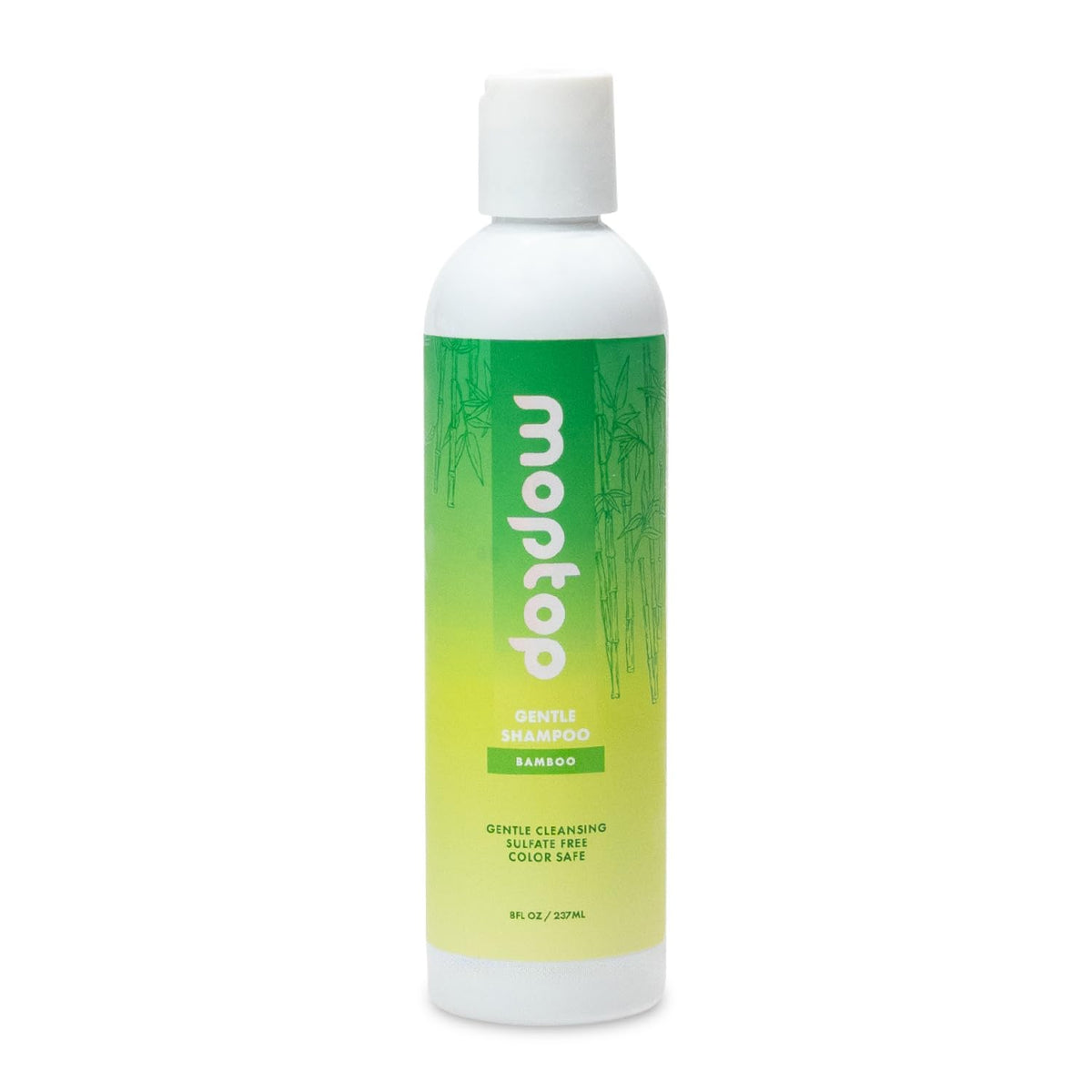 MopTop Gentle Shampoo limpia suavemente el cabello rizado y define rizos.