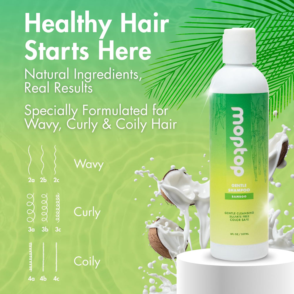 MopTop Gentle Shampoo cuida el cabello teñido sin perder suavidad ni brillo.